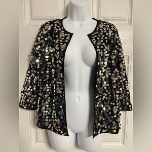 LULAROE Black Sequined STELLA  Black Blazer